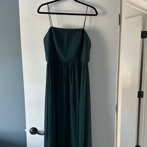 Elegant Green Spaghetti Strap Dress